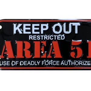AREA 51 KEEP OUT BLACK sign